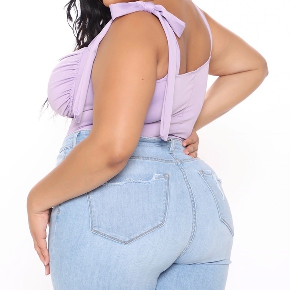 Lavender faux leather bodysuit - Picture 3 of 3